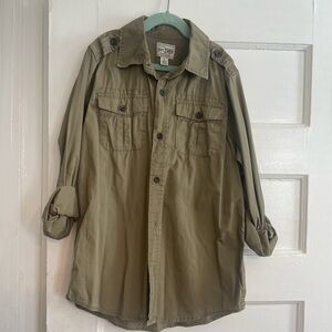 Olive Green Button-Up Shirt